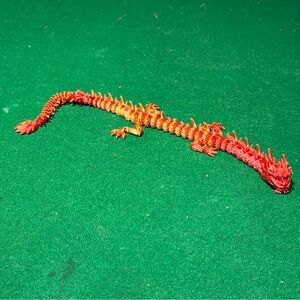Flexi Factory Imperial Dragon 3D Printed Orange and Red Fire Fidget Toy